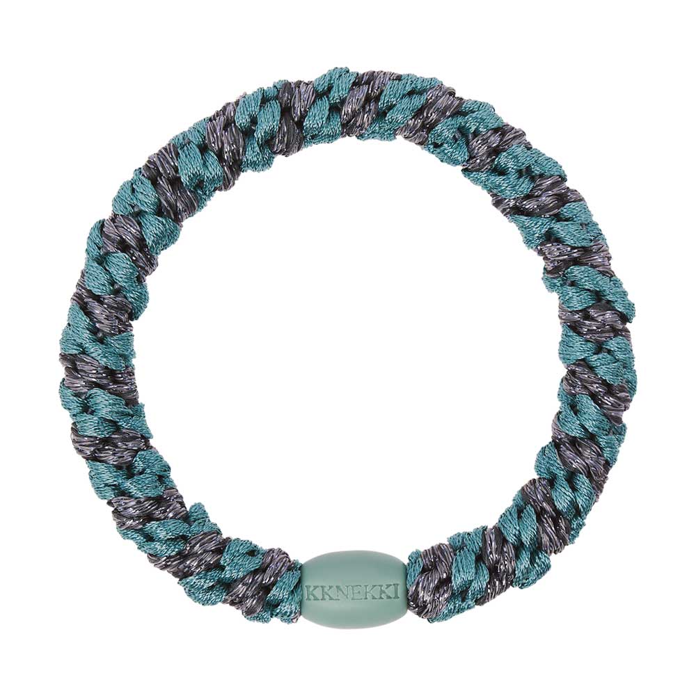 KKNEKKI Teal steel grey glitter Stripe