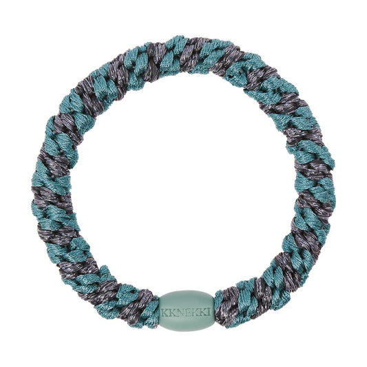 KKNEKKI Teal steel grey glitter Stripe