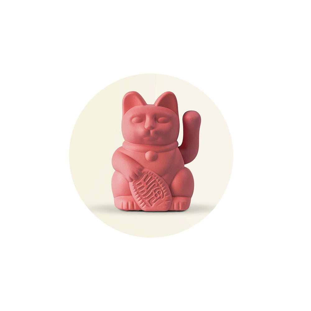 Kleine Solar Winkekatze - Love, Berry Red