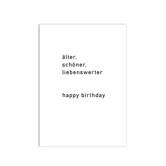 Postkarte Älter, Schöner, Liebenswerter