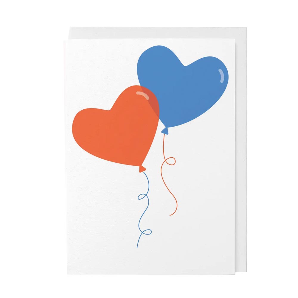 Folded card HEART BALLOONS