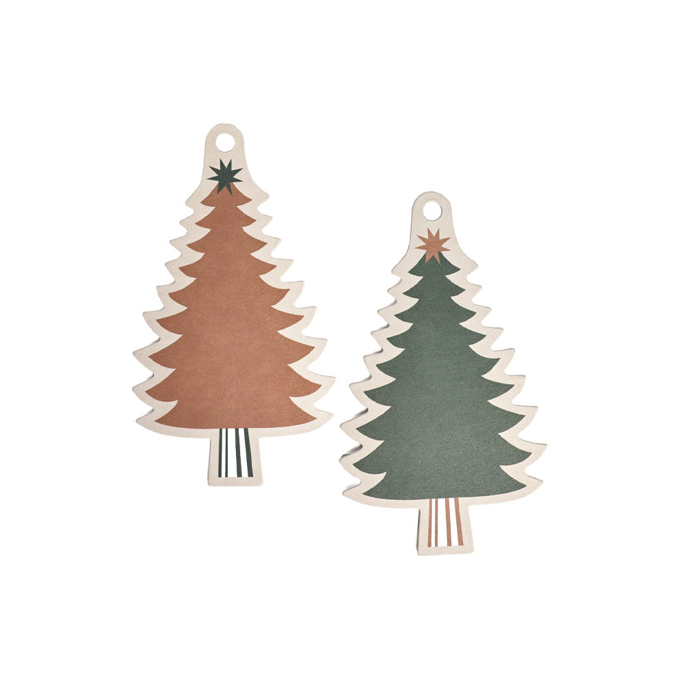 Geschenkanhänger Set Trees sage/brown