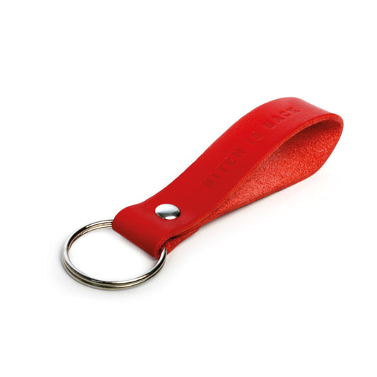 Leather lanyard red BITCH IS BACK
