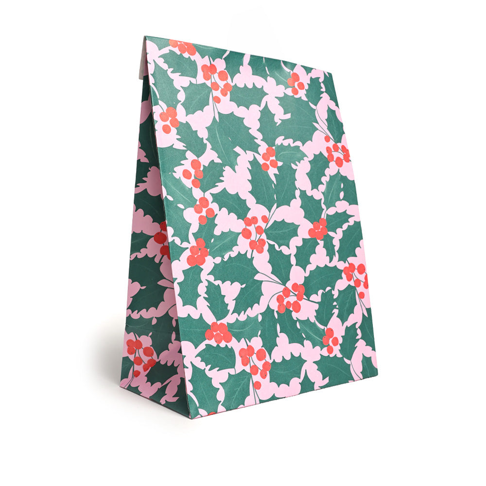 Papiergeschenktüte Ilex (M, mit Boden)
