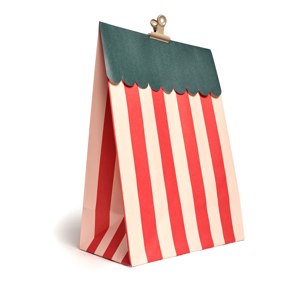 Papiergeschenktüte Wave Red (M, mit Boden)