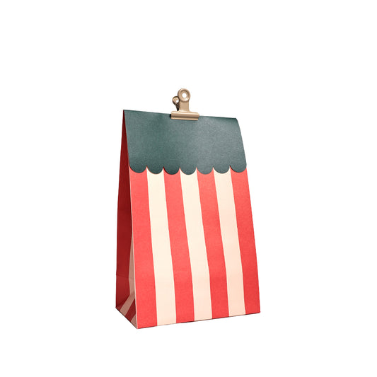 Papiergeschenktüte Wave red (S, mit Boden)