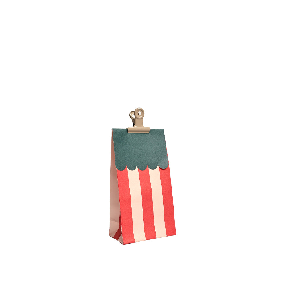 Papiergeschenktüte Wave red (XS, mit Boden)