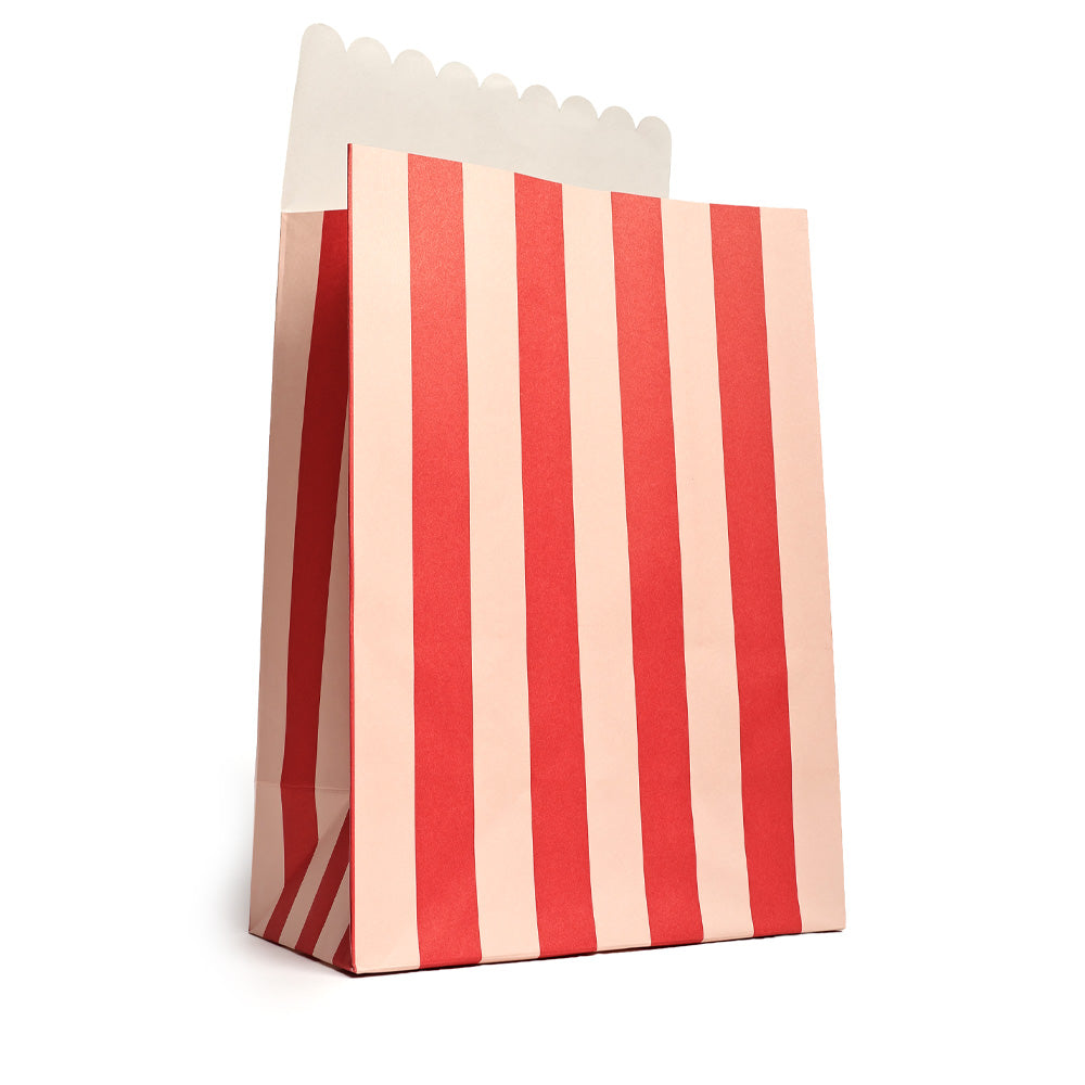 Papiergeschenktüte Wave Red (M, mit Boden)