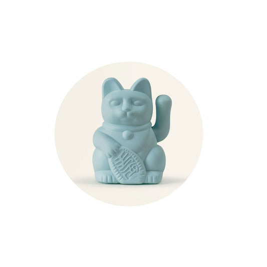 Small Solar Waving Cat - Tenderness, Light Blue