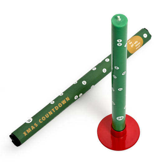 Adventskalenderkerze COUNTDOWN TANNENGRÜN
