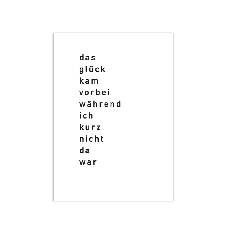 Postkarte Das Glück kam vorbei