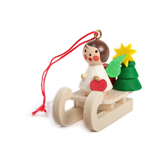 Sled with angel and heart