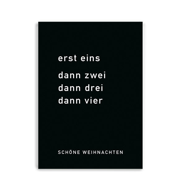 Postkarte Erst eins, dann zwei