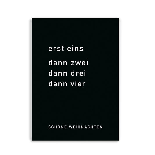 Postkarte Erst eins, dann zwei