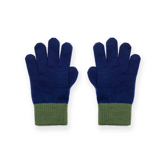 Finger gloves merino wool indigo