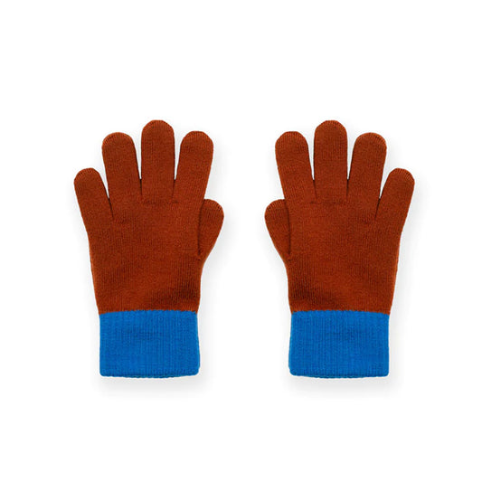 Merino wool gloves burnt orange