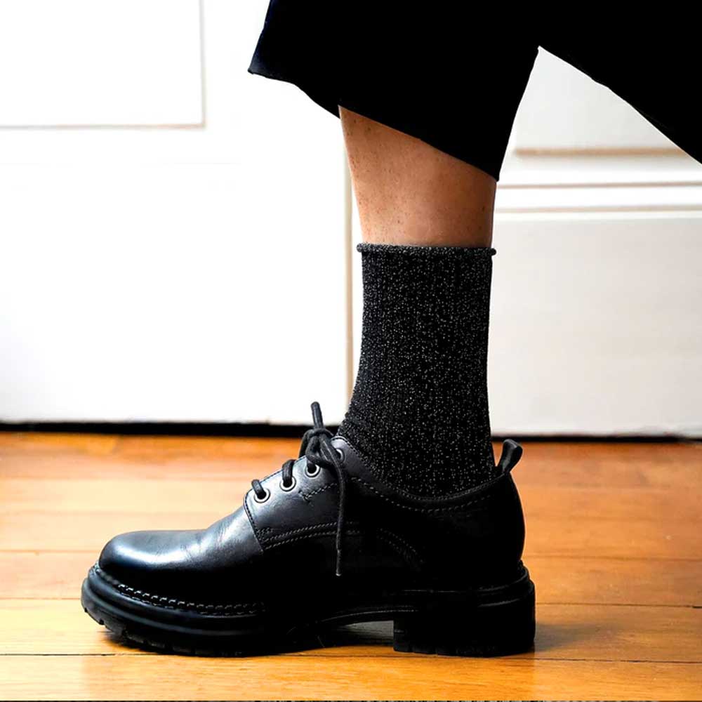 Glitter Socks Black 36-40
