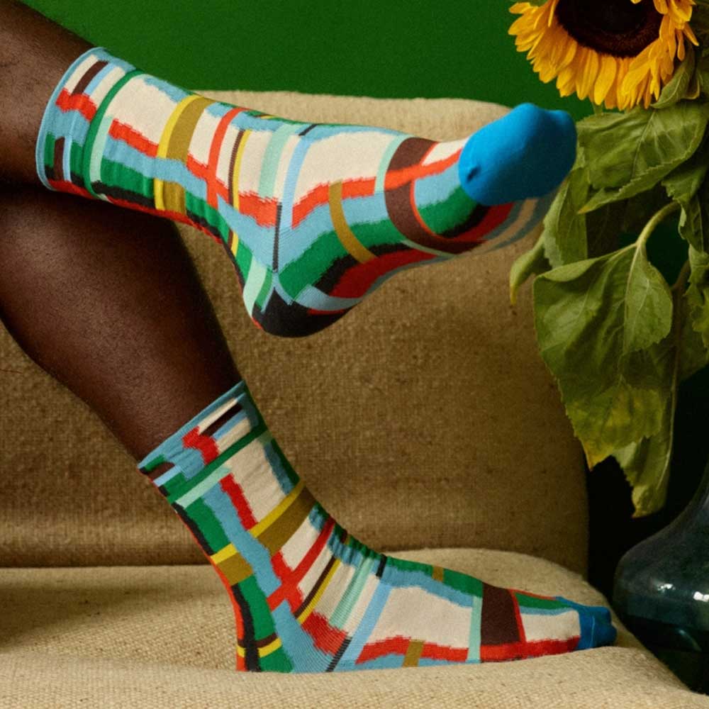 Socks Carreaux Blue FS101 (39-41)