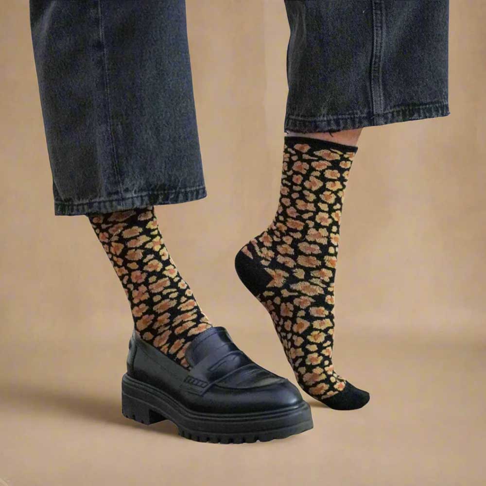 Glitter Socks Leopard Amber 36-40