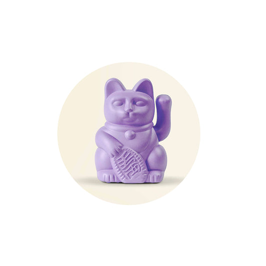 Small Solar Waving Cat - Optimism, Purple