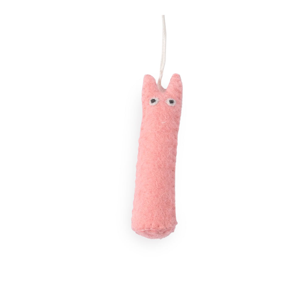 Wollanhänger The curious pink