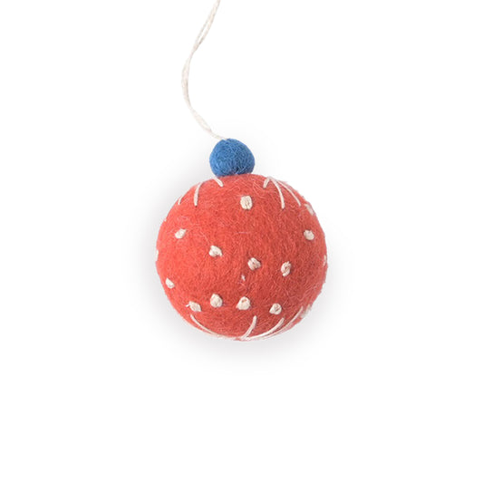 Wollanhänger Kugel Vintage coral
