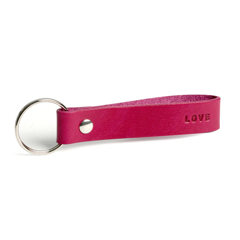 Lederschlüsselband pink love