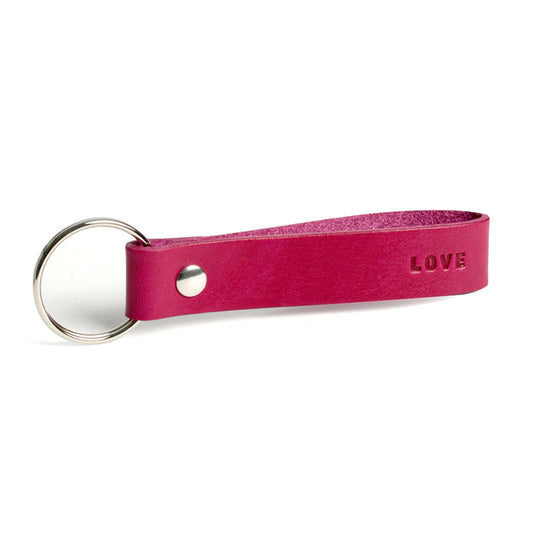 Lederschlüsselband pink love