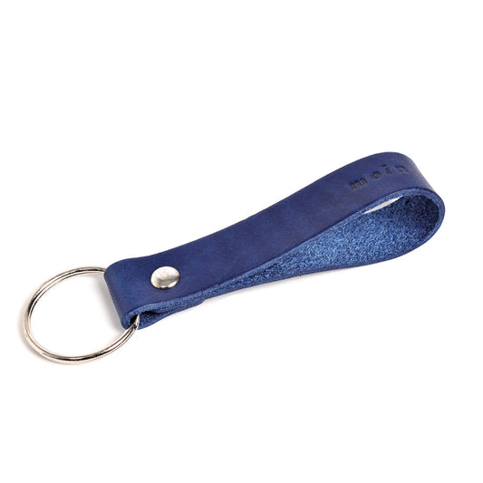 Leather lanyard blue HELLO