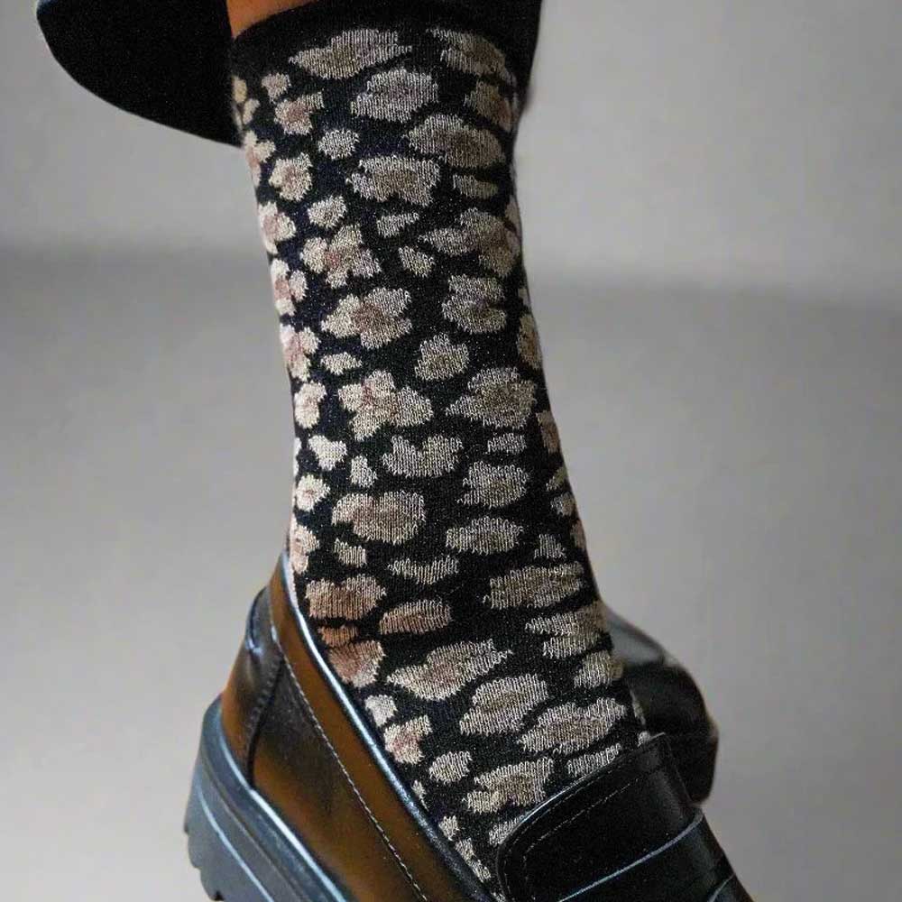 Sparkly Socks Leopard Black 36-40