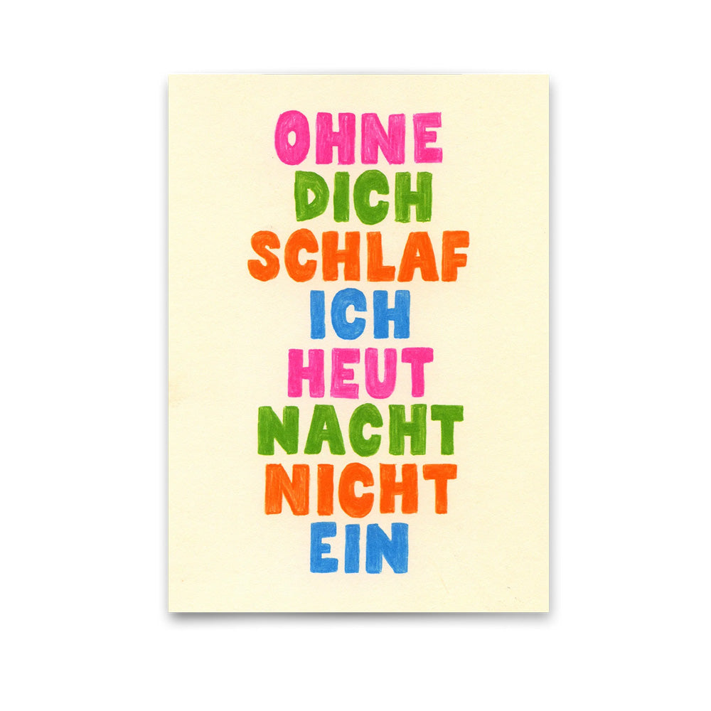 Postkarte Ohne dich