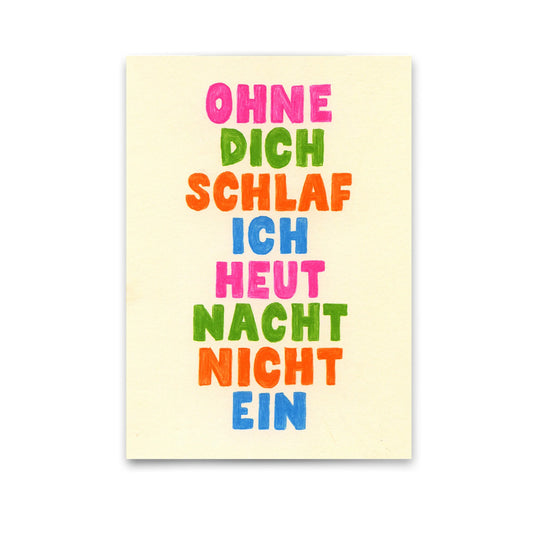 Postkarte Ohne dich