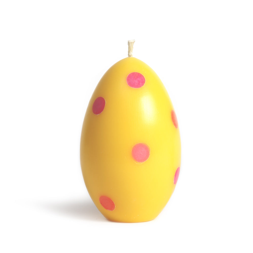Yellow Easter Egg Candle with Dots