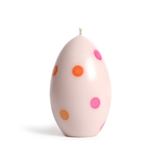 Pink Dotted Easter Egg Candle