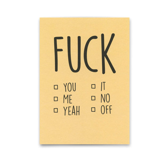 Postkarte Fuck