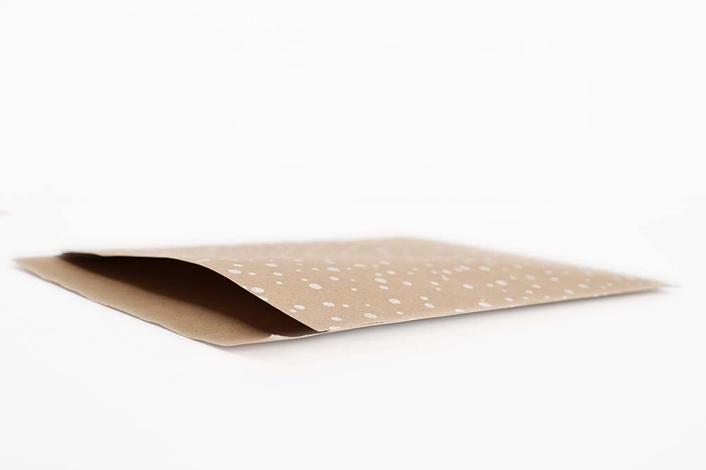 Paper Gift Bag White Dots Natural (S)