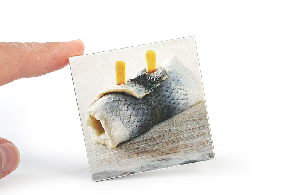 Rolled pickled herring, Photo brick
