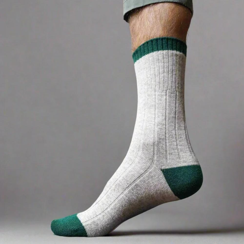 Merino Wool Socks Sand/Green 41-46