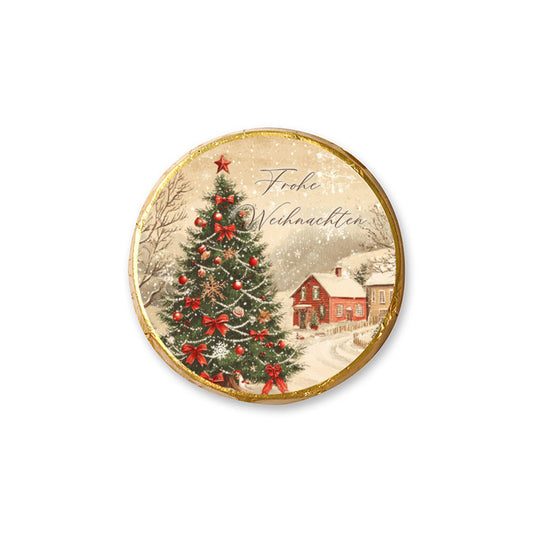Schokotaler Frohe Weihnachten Tannenbaum