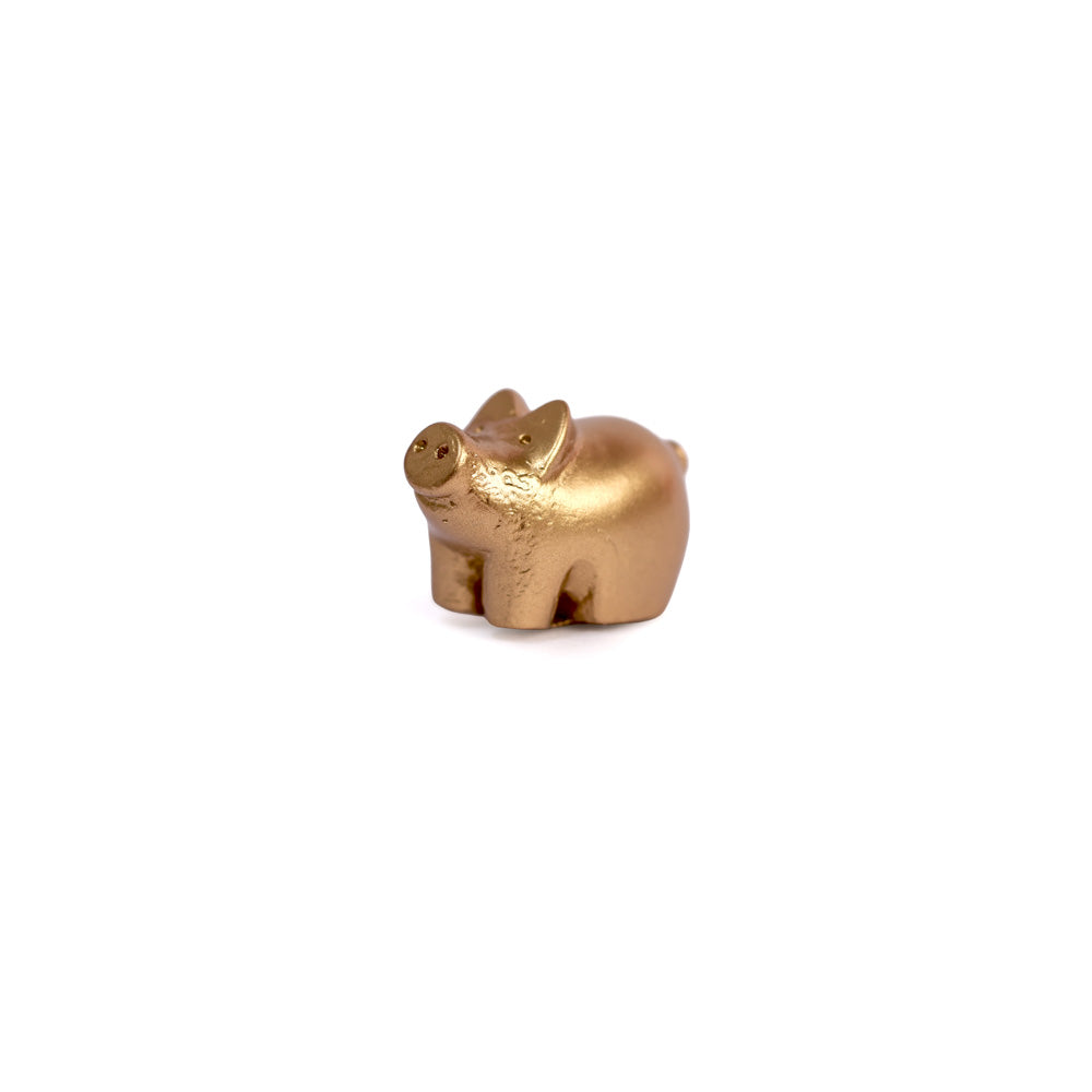 Goldenes Mini Glücksschwein Magnet