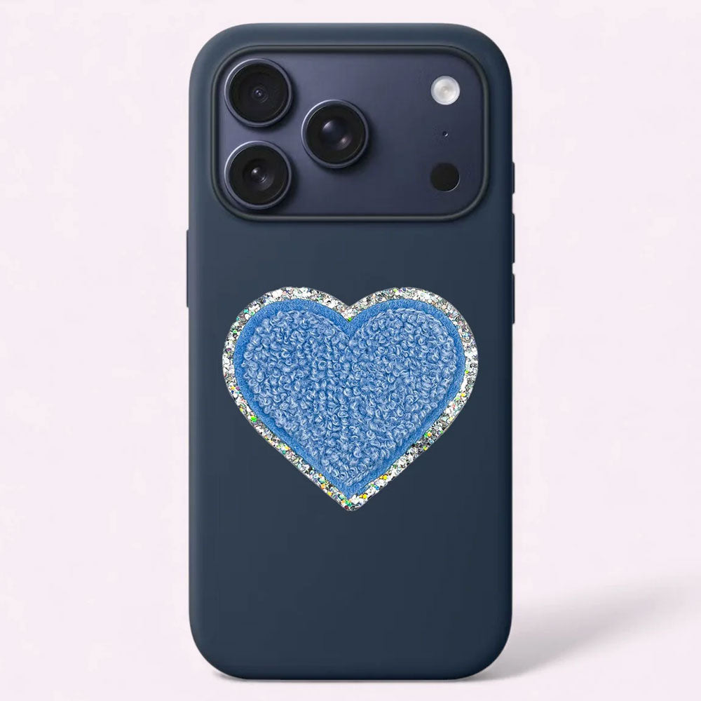 Sticker Glitzer Herz Sky Blue