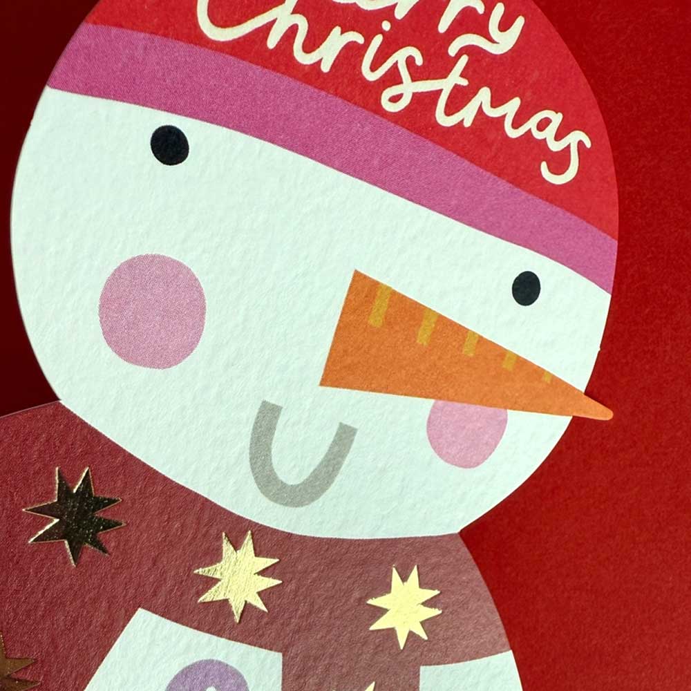 3D Klappkarte Happy Snowman