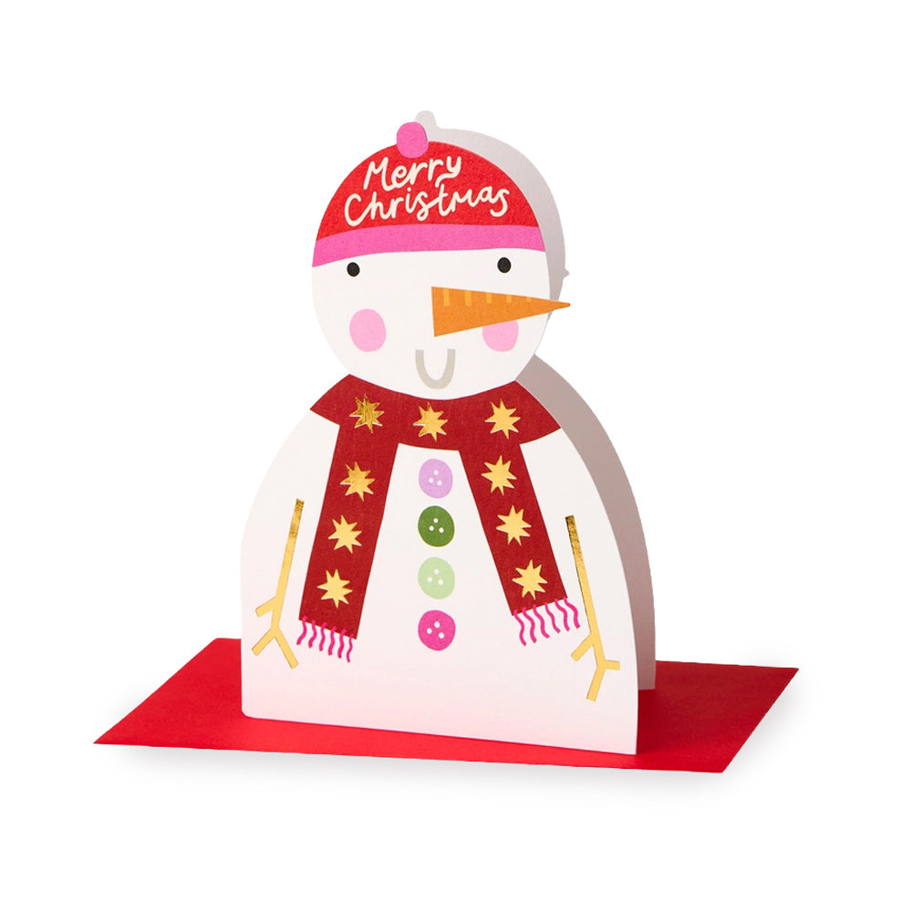 3D Klappkarte Happy Snowman
