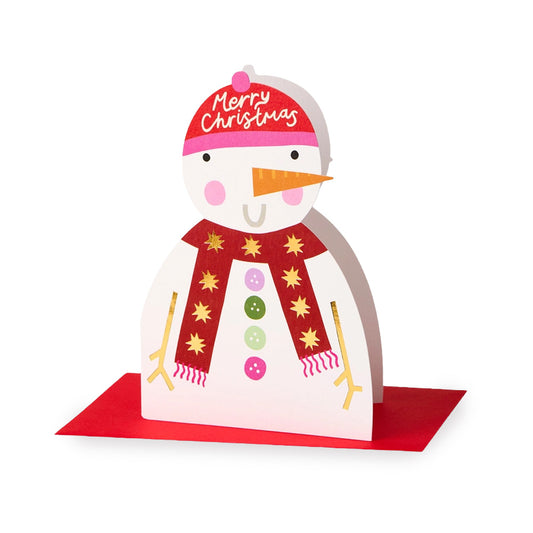3D Klappkarte Happy Snowman