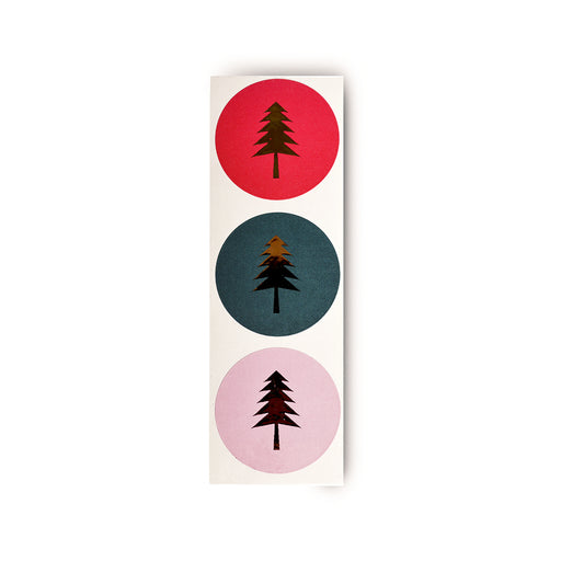 3 Stickers fir tree with gold