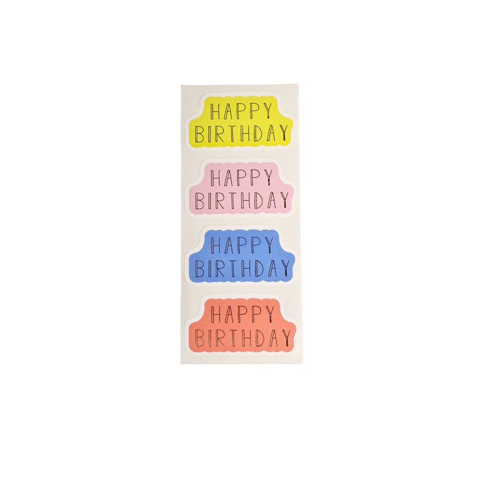 4 stickers Happy Birthday