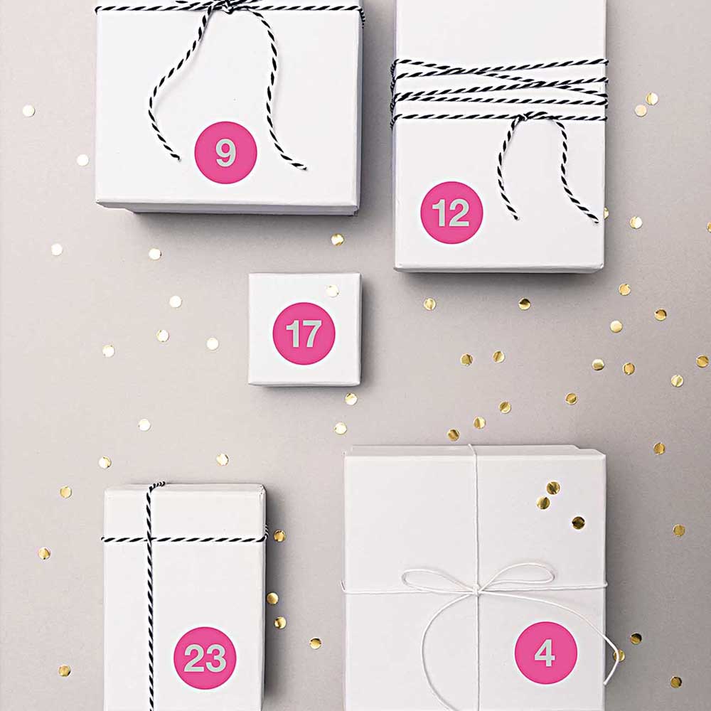 Adventskalender Sticker pink