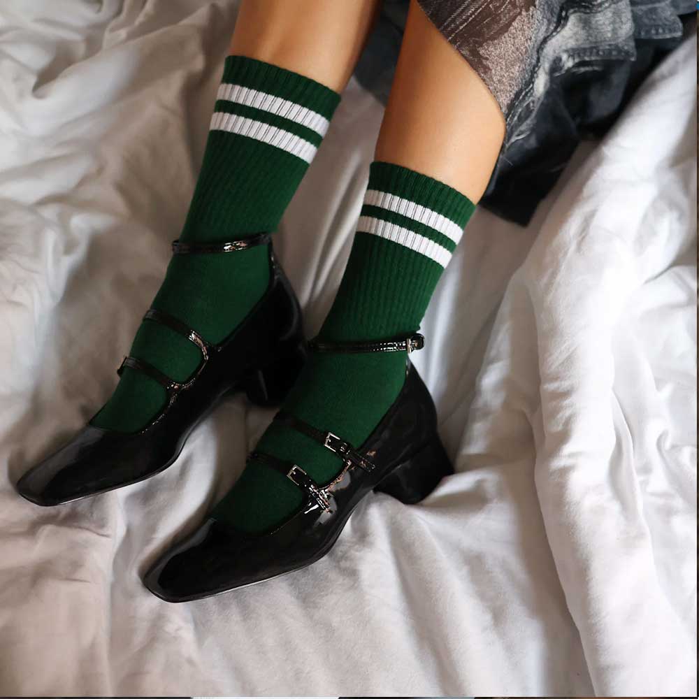 Tennissocken Grün/Weiß 36-40