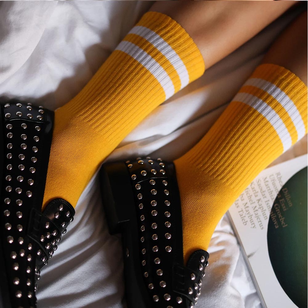 Tennissocken Gelb/Weiß 36-40