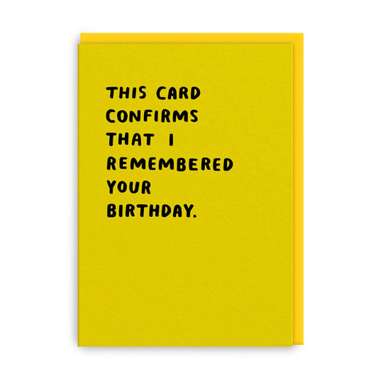 Klappkarte THIS CARD CONFIRMS